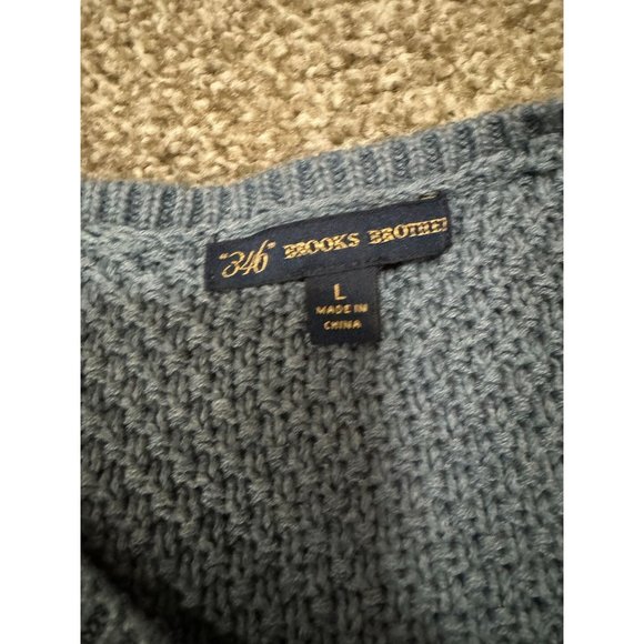 "346" BROOKS BROTHER KNIT CROCHET BLUE SWEATER WOMAN'S LARGE | E2 - Picture 4 of 6